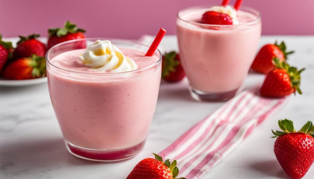 creamy strawberry banana milkshake