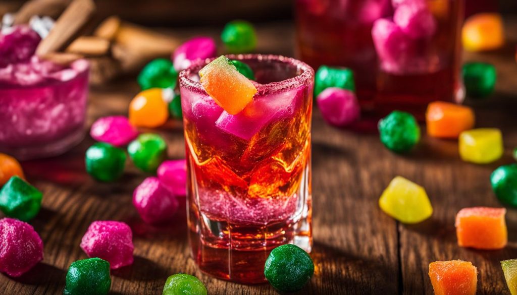 mexican candy shot with rum or vodka